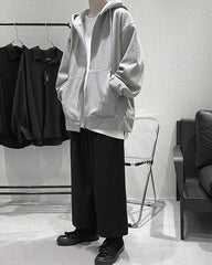 Grey Classic Oversized Hooded Jacket