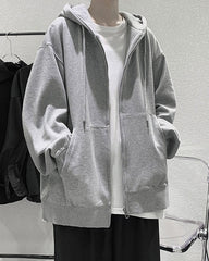 Grey Classic Oversized Hooded Jacket