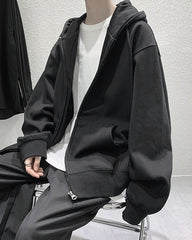 Black Classic Oversized Hooded Jacket