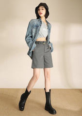 Grey Classic Suit Shorts