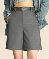 Grey Classic Suit Shorts