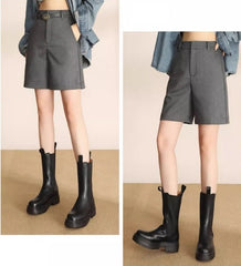 Grey Classic Suit Shorts