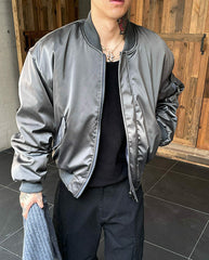 Grey Classic Winter Bomber Jacket