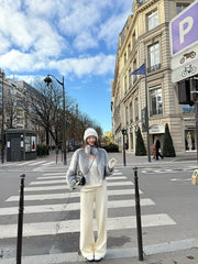 Grey Faux Fur Zipped-Up Winter Jacket