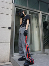 Grey Double Side Zippers Jeans