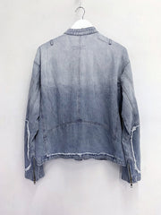 Grey Faded Panelled Jacket