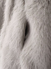 Grey Faux Fur Collared Jacket