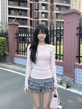 Grey Flowy Tiered Ruffle Skirt