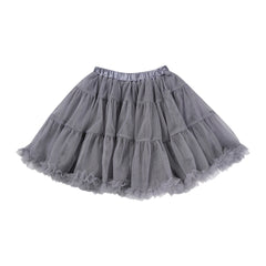 Grey Layered Tulle Cake Skirt