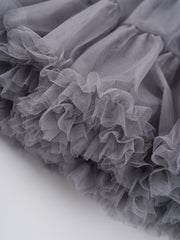 Grey Layered Tulle Cake Skirt