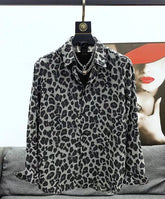 Dark Grey Leopard Pattern Shirt