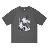 Grey Mosaic Portrait Graphic T-Shirt