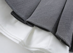 Grey Pleated Double Layer Skirt