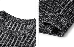 Grey Ribbed Gradient Sweater