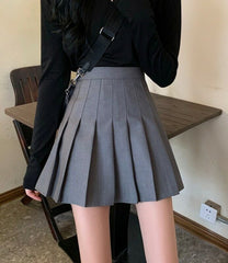 Grey School Girl Pleated Skirt