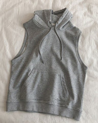Grey Sleeveless Hoodie