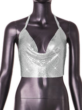 Grey Sparkly Backless Top