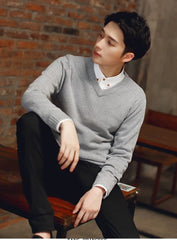 Grey V-Neck Sweatshirt
