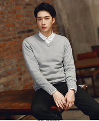 Grey V-Neck Sweatshirt
