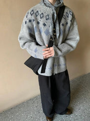 Grey Zip-Up Soft Knit Cardigan