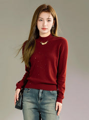 Christmas Red Slim Knit Top