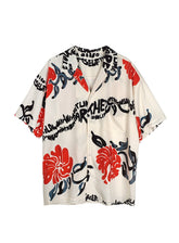 Beige Written Floral Shirt