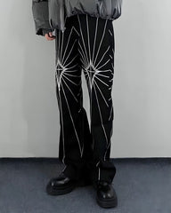 Black Spider Web Embroidery Jeans