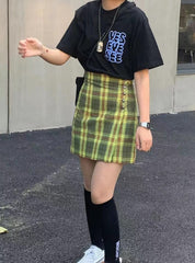 Yellow and Green Checkered Skirt