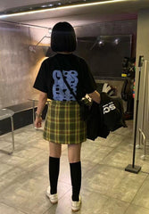 Yellow and Green Checkered Skirt