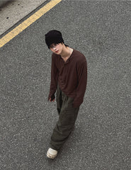 Henley Long Sleeve Casual T Shirt