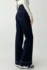 High Waist Flared Denim Pants Slim Fit
