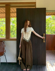 High Waist Wide Leg Casual Denim Pants