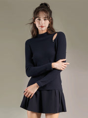 Side Hollow Design Slim Fit Knit Sweater