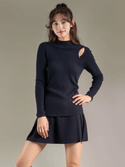 Side Hollow Design Slim Fit Knit Sweater
