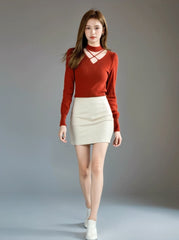 Hollow High Neck Base Shirt Fashion Knit Sweater