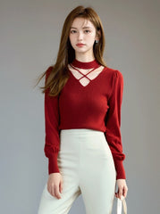 Hollow High Neck Base Shirt Fashion Knit Sweater
