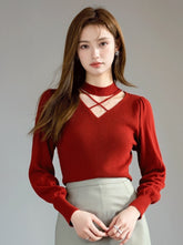 Hollow High Neck Base Shirt Fashion Knit Sweater