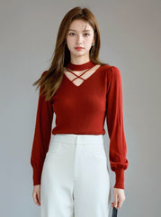 Hollow High Neck Base Shirt Fashion Knit Sweater