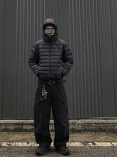 Hooded Short Puffer Jacket Warm Loose Fit Winter Style