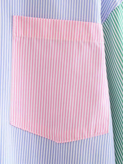 Multicolored Pastel Colorblock Striped Shirt