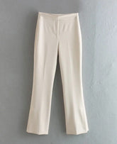 White Straight Cut Trousers