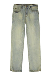 Green Washed Retro Straight Jeans