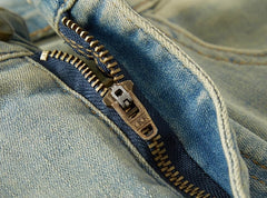 Green Washed Retro Straight Jeans