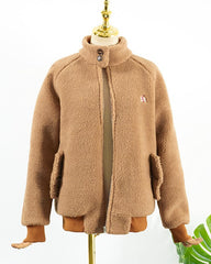Brown Wool Plush Jacket