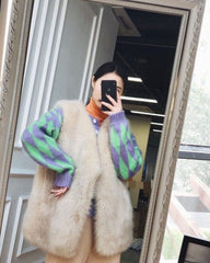 Lilac Diamond Pattern Cardigan