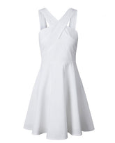 White Crossed Neck Dress