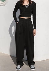 Black Wide Fit Pants