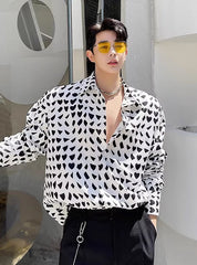 White Mishmash Heart Shapes Pattern Shirt