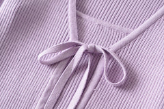 Lilac Cropped Top and Cardigan Set
