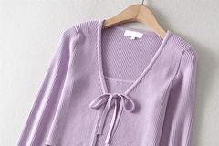 Lilac Cropped Top and Cardigan Set